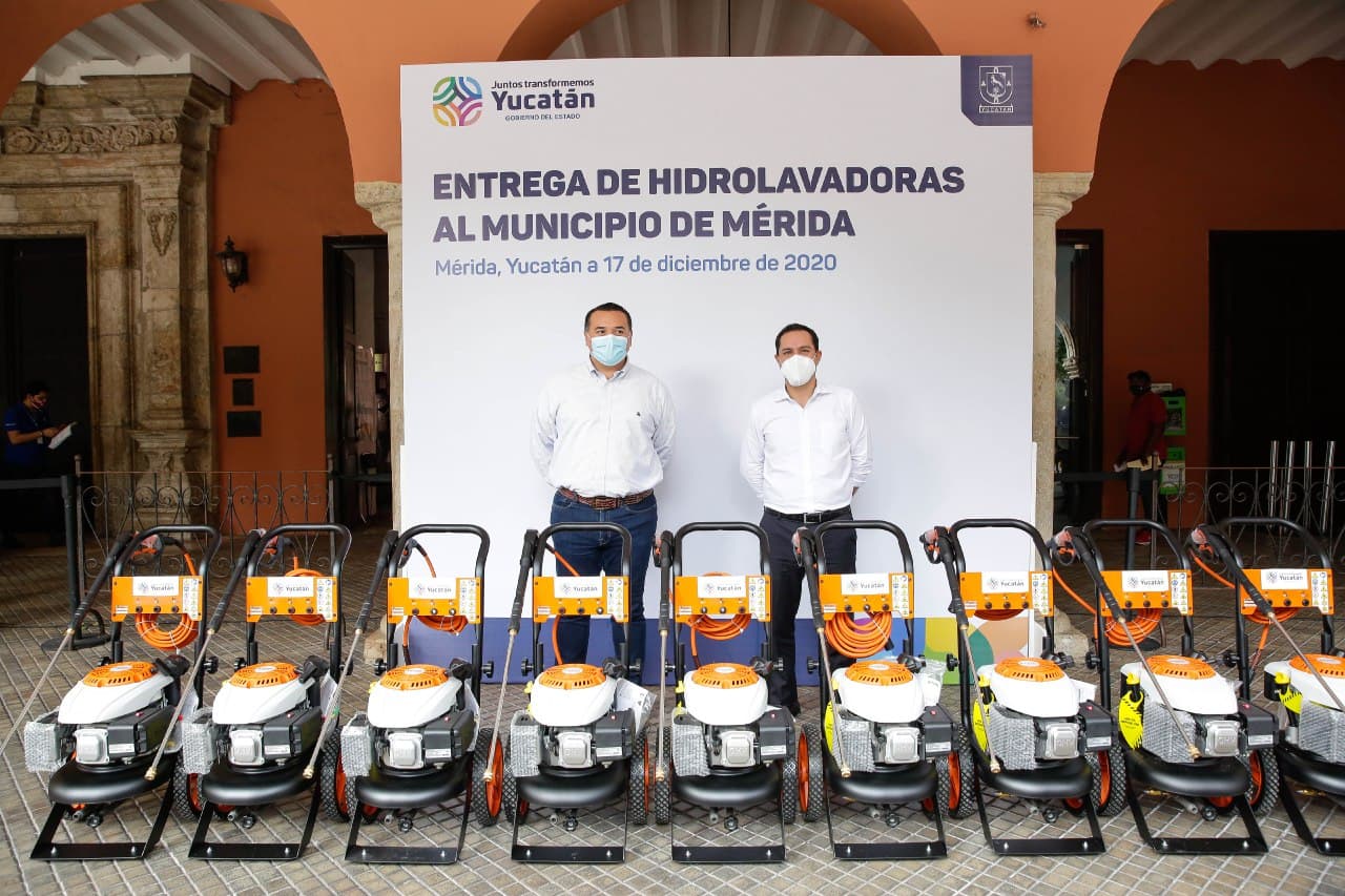 Con hidrolavadoras industriales limpiarán calles y áreas públicas de Mérida