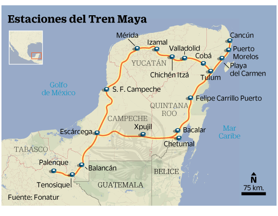 Tren Maya ofrecerá diversos atractivos turísticos en cada una de sus estaciones
