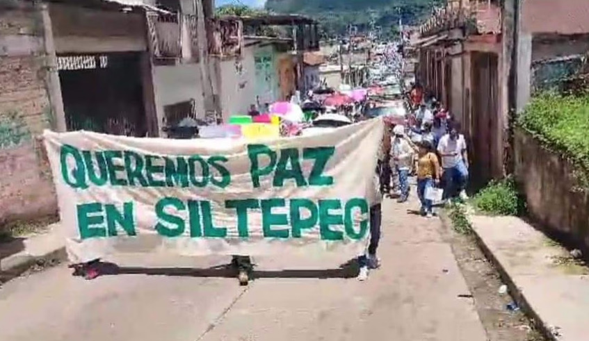 Toman las calles de Siltepec, Chiapas, para exigir paz y seguridad