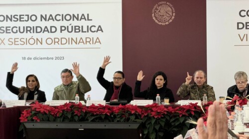Mara Lezama participa en el XLIX Consejo Nacional de Seguridad Pública en Palacio Nacional