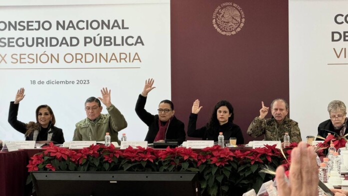 Mara Lezama participa en el XLIX Consejo Nacional de Seguridad Pública en Palacio Nacional