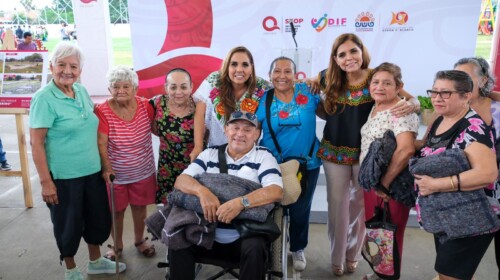Mara Lezama encabeza campaña “Abrigando Corazones” en parque Aarón Merino