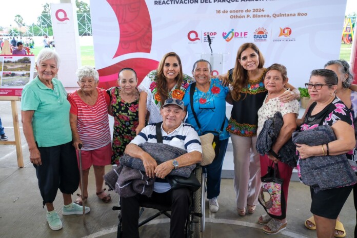 Mara Lezama encabeza campaña “Abrigando Corazones” en parque Aarón Merino