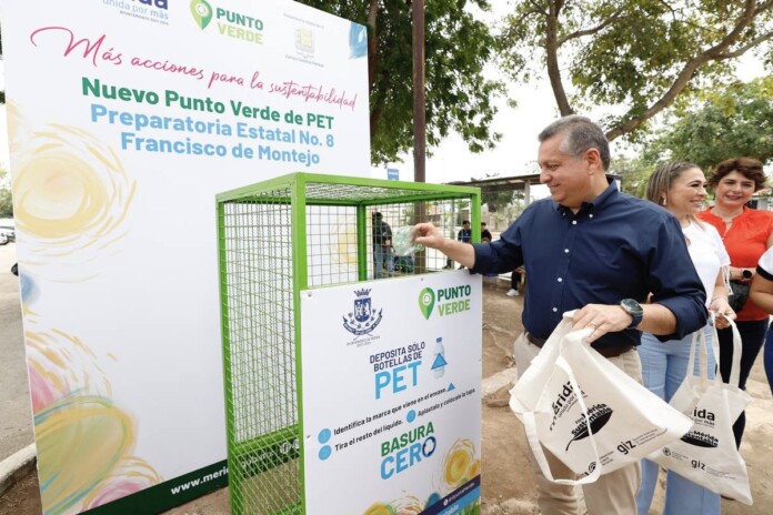 Mérida estrena Punto Verde de PET; está ubicado en la Preparatoria 8
