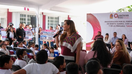 Mara Lezama inaugura escuelas con distintivo “Escuelas Transparentes”