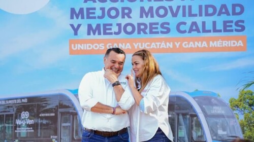 Cecilia Patrón y Renán Barrera presentan plan para mejorar la movilidad en Mérida