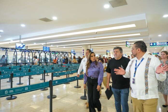 Autoridades recorren y supervisan el Aeropuerto Internacional de Cancún