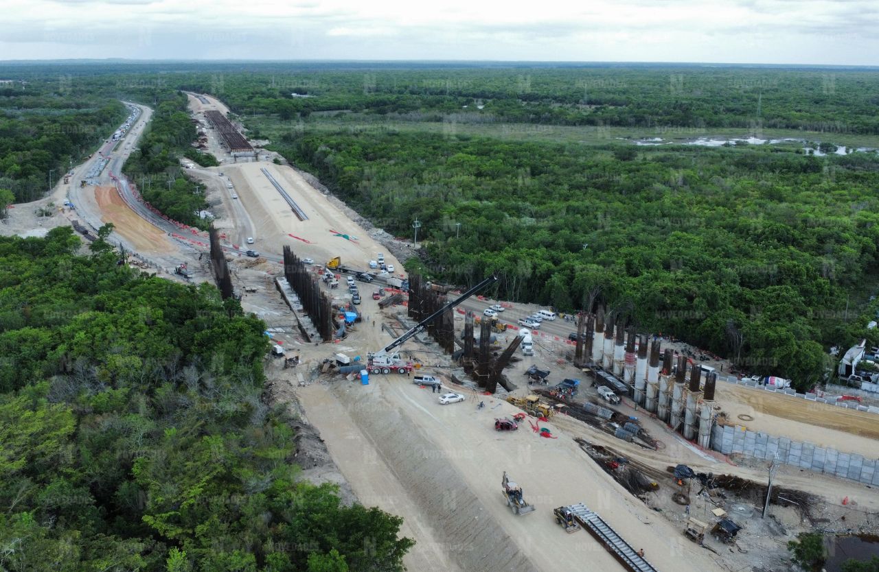 Colapsa estructura del Tren Maya en Chetumal