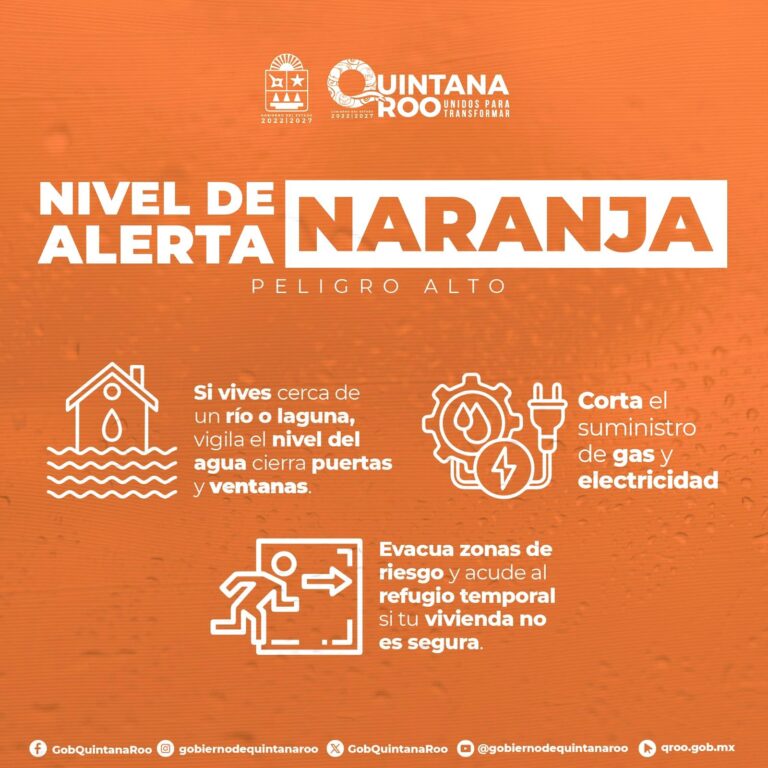 Quintana Roo activa alerta naranja por huracán Beryl