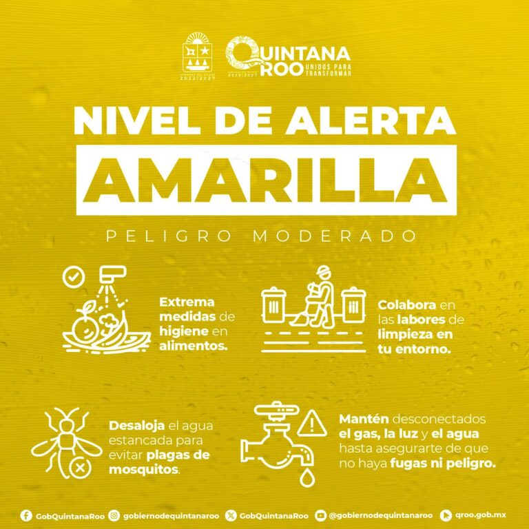 Quintana Roo permanece en alerta amarilla tras alejamiento de Beryl