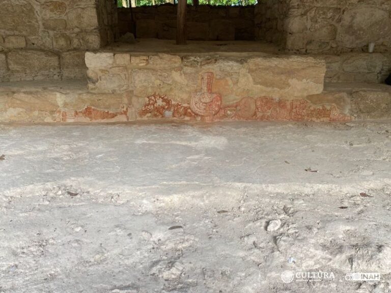 INAH conserva, ‘in situ’, estucos únicos en Oxtankah