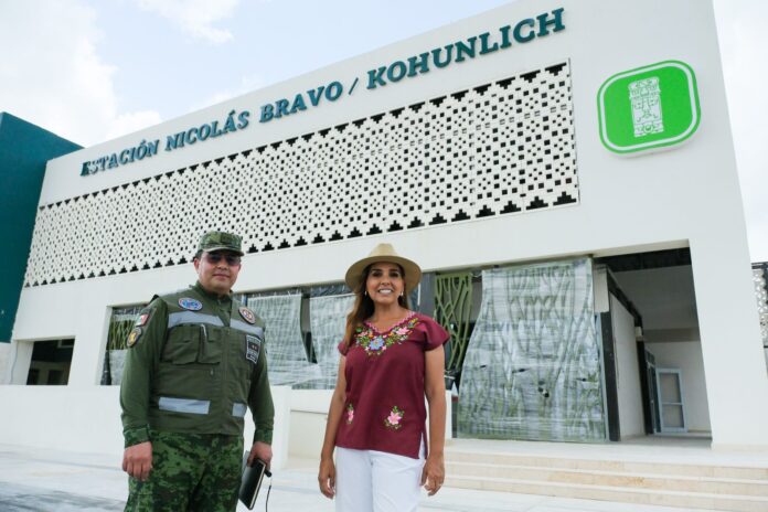 Mara Lezama supervisa avances de la estación Nicolás Bravo/Kohunlich del Tren Maya