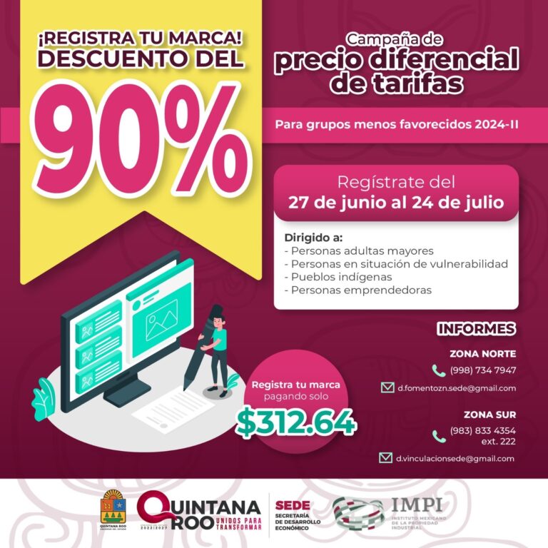 SEDE e IMPI promueven campaña de 90% descuento en Registro de Marca