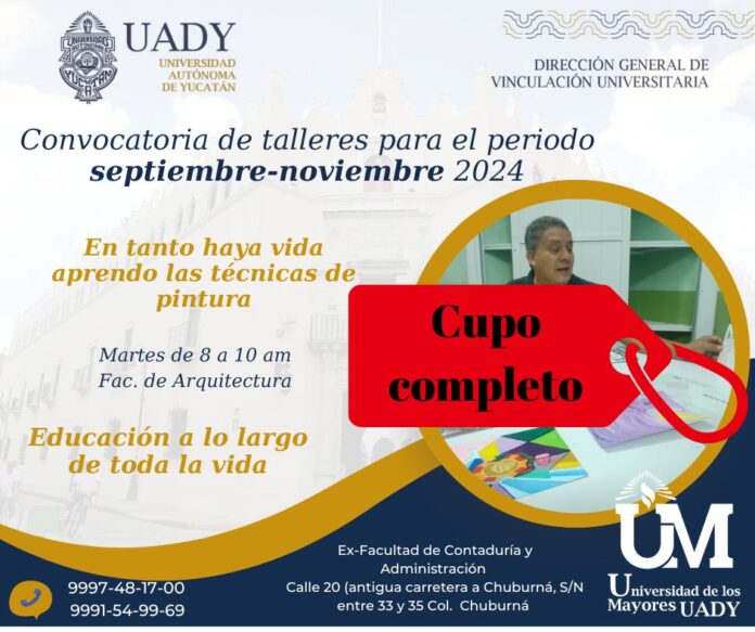 Abren convocatoria para cursos de la Universidad de los Mayores en la UADY