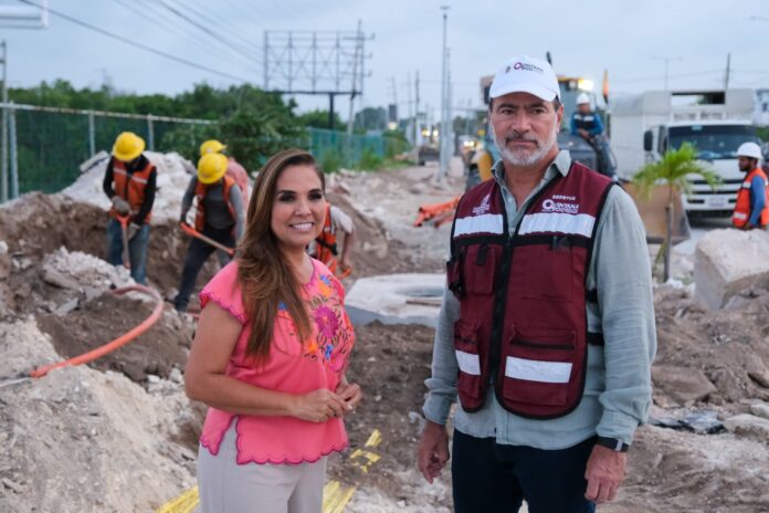 Cableado subterráneo del bulevar Colosio, con un avance del 60%: Mara Lezama