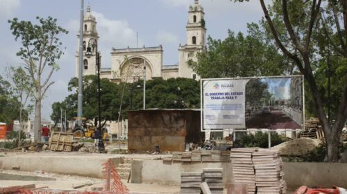 INAH suspende obras en la Plaza Grande de Mérida