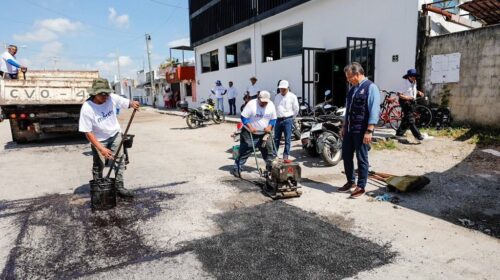 Intensifican plan de bacheo en Mérida