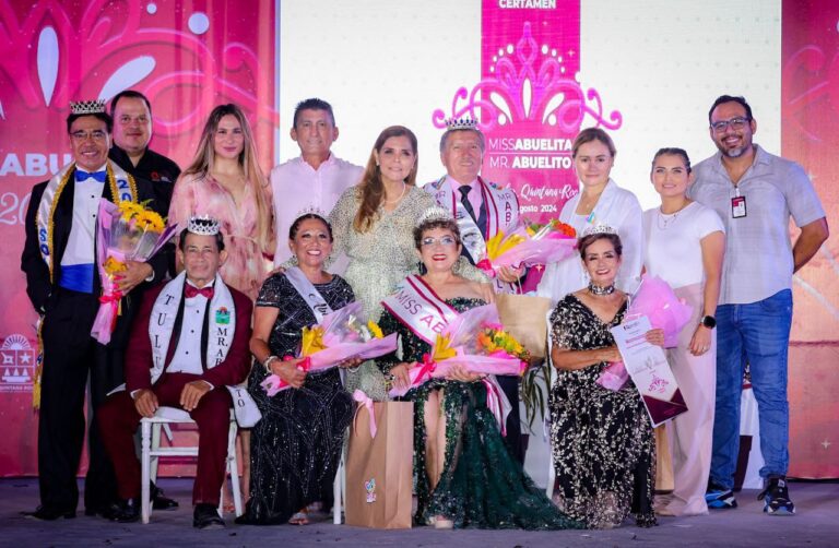Realizan Certamen Miss Abuelita y Mr. Abuelito Quintana Roo 2024