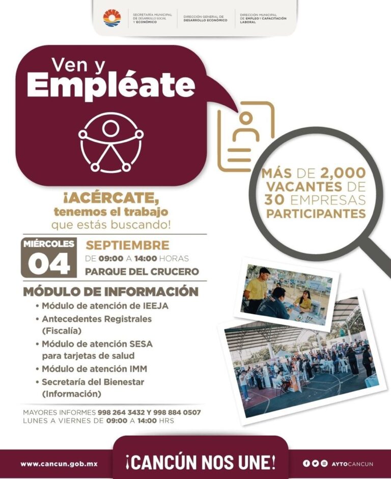 Gobierno de Benito Juárez invita a Feria del Empleo