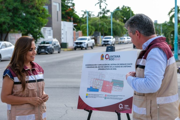 Anuncian modernización del drenaje sanitario en el sector Centro de Chetumal
