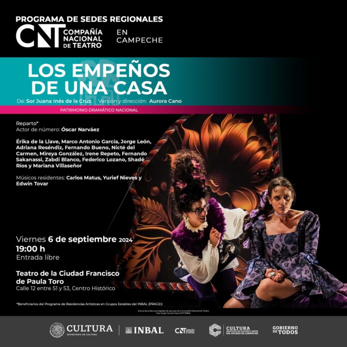 Anuncia presentaciones de la Compañía Nacional de Teatro en Campeche