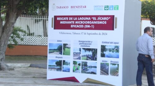 Entregan saneamiento de la laguna “El Jícaro” en Tabasco