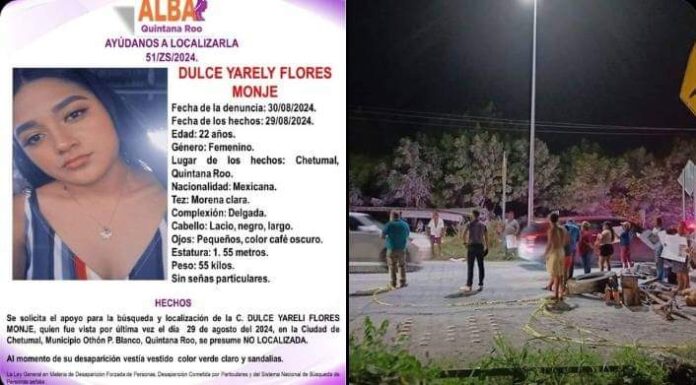 Hallan el cuerpo de Dulce Yarely Flores, enfermera desaparecida en Chetumal; detienen a presunto responsable