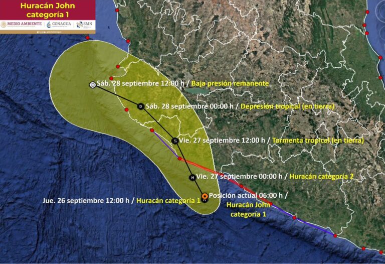 ‘John’ se intensifica a huracán nuevamente