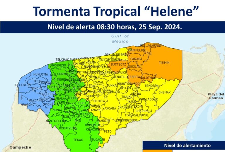 Suspenden clases en Yucatán por ‘Helene’