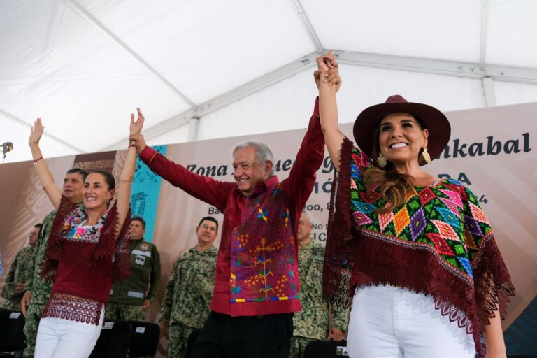 AMLO y Sheinbaum supervisan Zona Arqueológica de Ichkabal