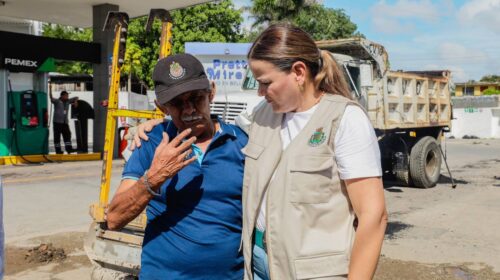 Cecilia Patrón supervisa y dirige acciones de bacheo en Mérida