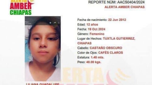 Localizan el cuerpo de Liliana Guadalupe, niña de 12 años desaparecida en Chiapas