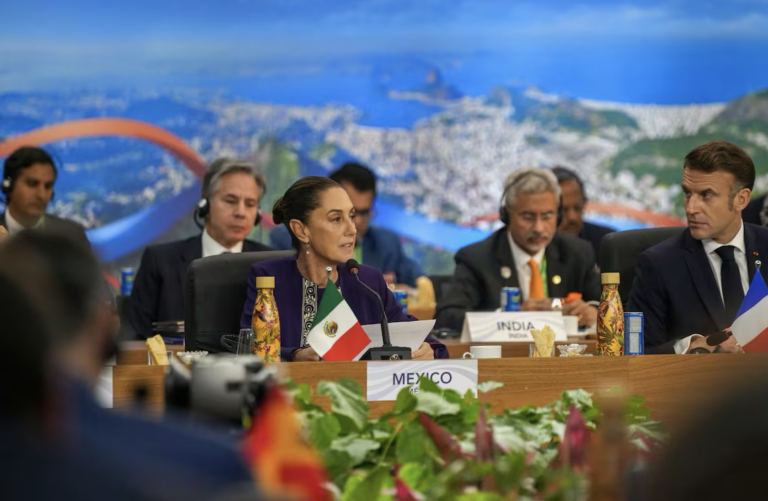 En el G-20, Claudia Sheinbaum propone destinar 1% del gasto militar a reforestación