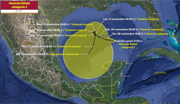 Huracán ‘Rafael’ ocasionará lluvias este fin de semana en Yucatán