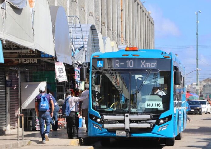 Reubican paraderos del transporte público en Mérida