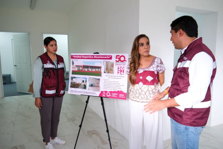 Mara Lezama supervisa rehabilitación de cinco espacios deportivos