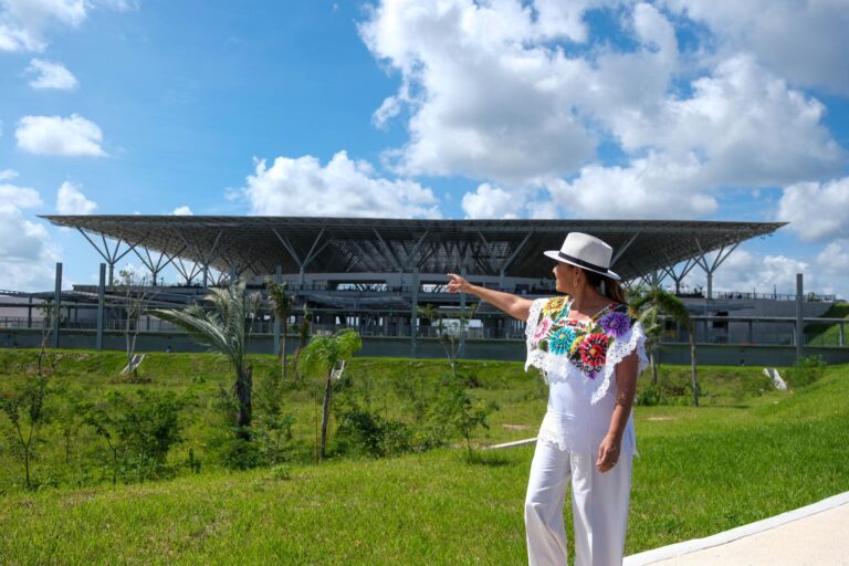 Mara Lezama supervisa entronque de estación Cancún del Tren Maya
