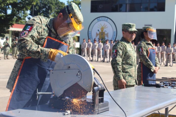 Ejército destruyen armamento asegurado en Yucatán