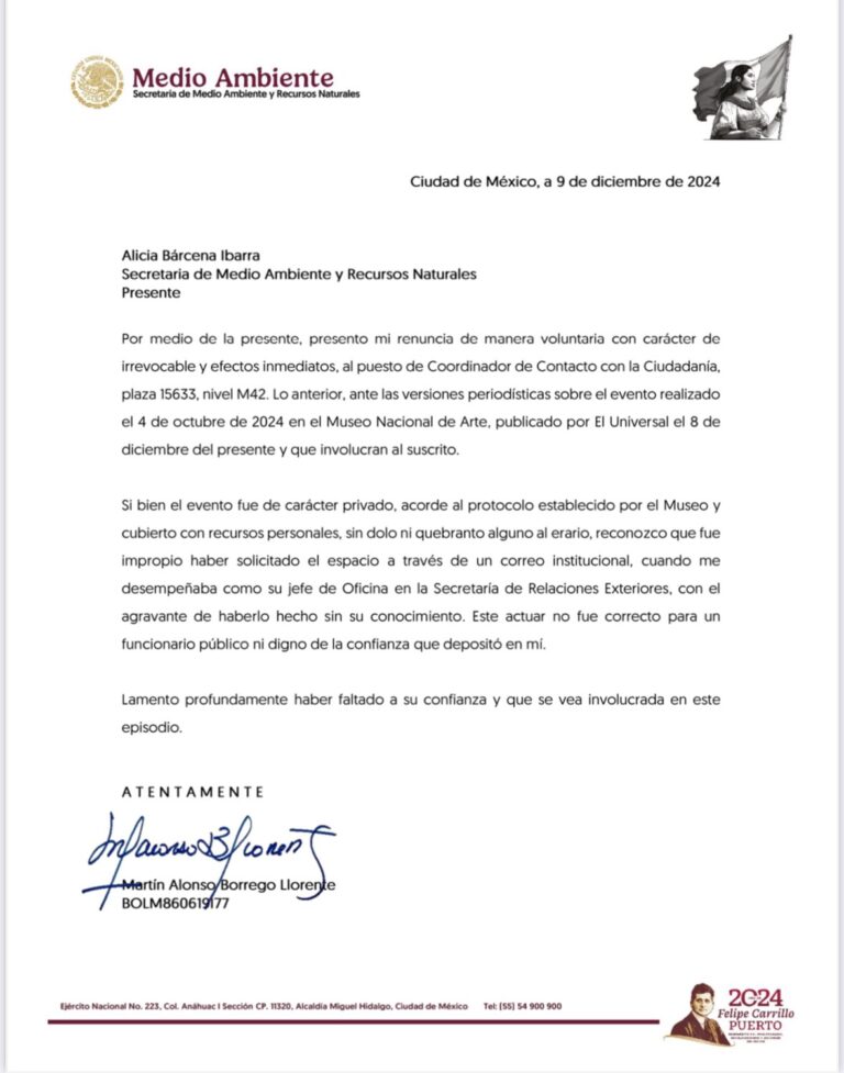 Martín Borrego renuncia a Semarnat tras escándalo por boda en el Munal