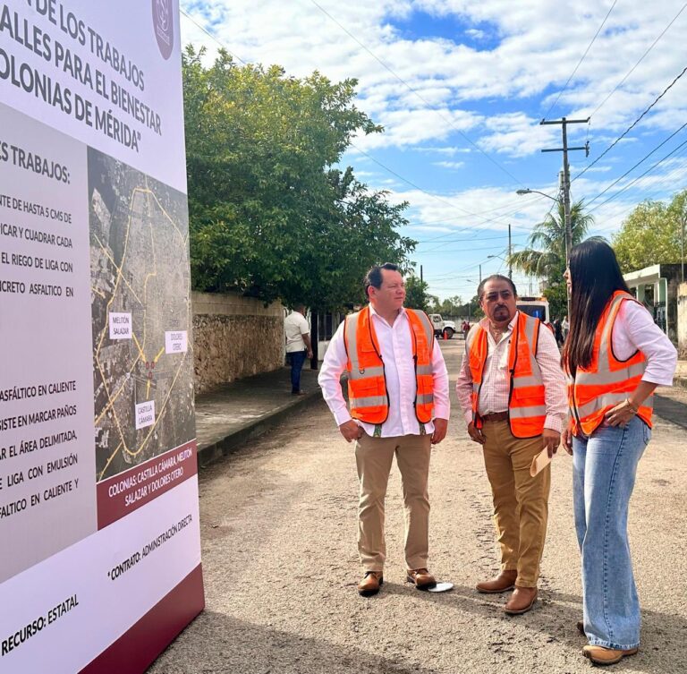 Díaz Mena supervisa avances del programa “Bacheo para el Bienestar de Mérida”
