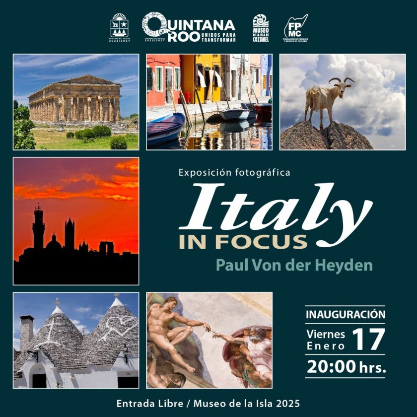 Póster de “Italy In Focus” en Cozumel.