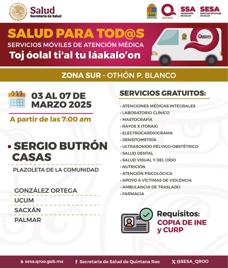 Caravanas médicas llegan a comunidades de Quintana Roo