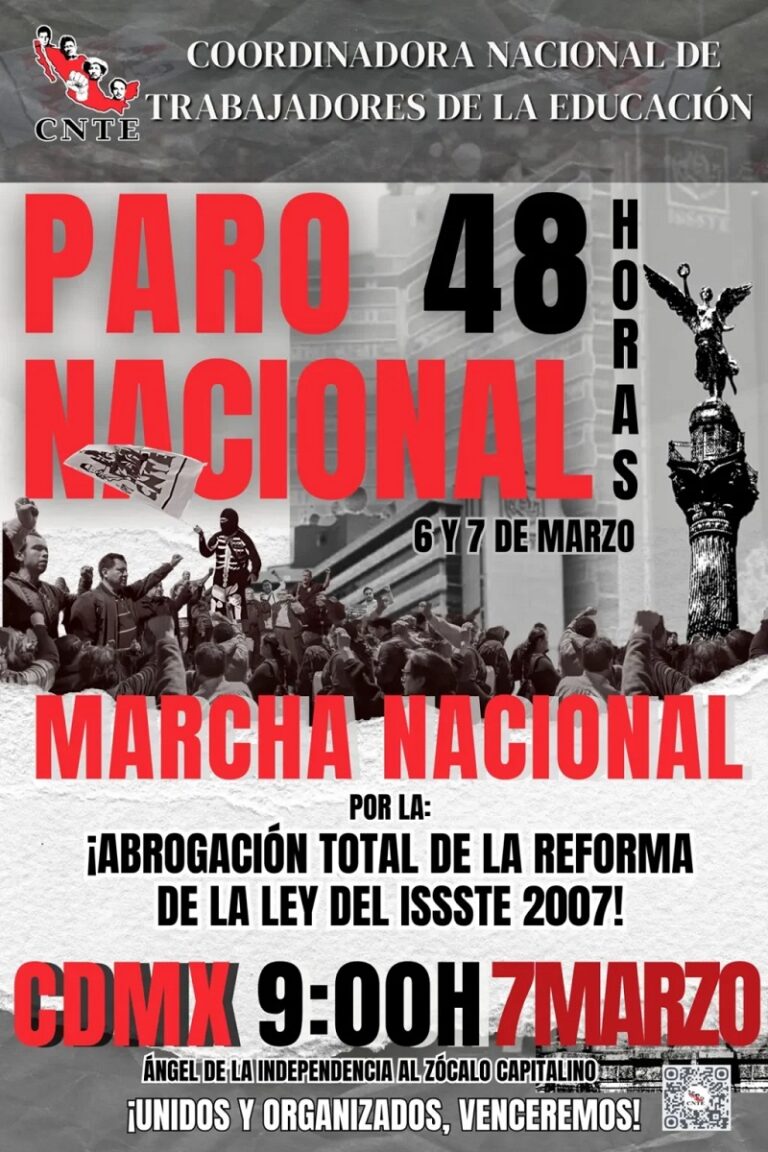 Anuncía CNTE paro nacional y megamarcha en CDMX