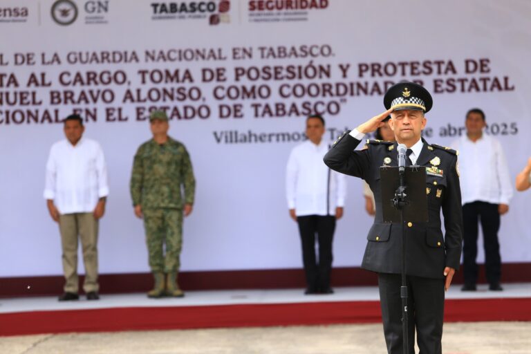 Manuel Bravo Alonso, nuevo coordinador de la Guardia Nacional en Tabasco