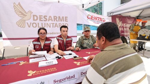 Instalan Módulo de Desarme Voluntario en Palacio Municipal de Centro, Tabasco