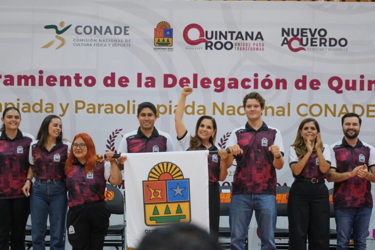 Mara Lezama abandera a los 727 atletas quintanarroenses rumbo a la Olimpiada y Paraolimpiada Nacional CONADE 2025