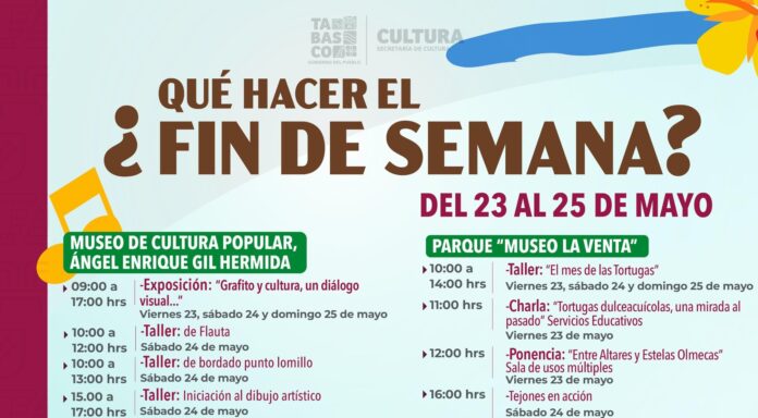 Tabasco tendrá grandes eventos culturales este fin de semana