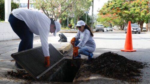 Refuerzan trabajos para mitigar el impacto de las lluvias en Mérida