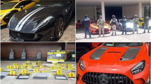 Aseguran 14 autos de lujo tras operativo en vivienda de Mérida