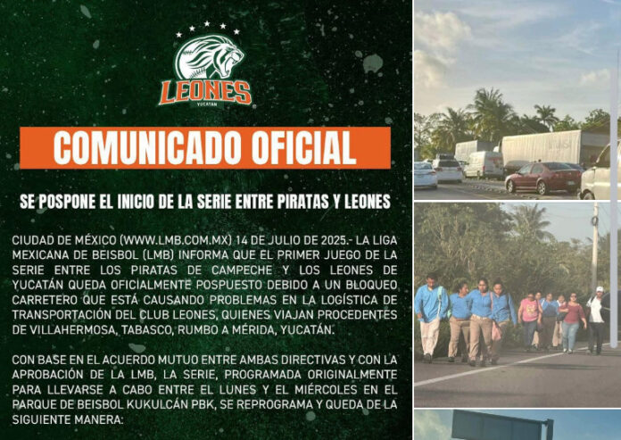 Posponen inicio de la serie entre Piratas de Campeche y Leones de Yucatán por bloqueo carretero